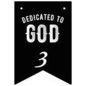 DEDICATED TO GOD COOL WHITE TEKST VLAGGETJES (Derde vlag)