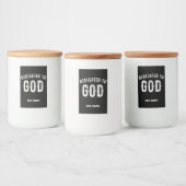 DEDICATED TO GOD  COOL WHITE TEKST VOEDSELCONTAINER ETIKET (Flessen)