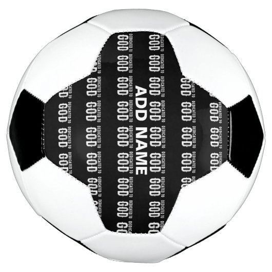 DEDICATED TO GOD COOL  WHITE TEKST VOETBAL (Gedraaid)