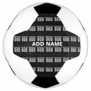 DEDICATED TO GOD COOL  WHITE TEKST VOETBAL