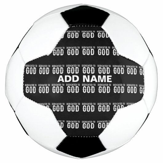 DEDICATED TO GOD COOL  WHITE TEKST VOETBAL (Voorkant)