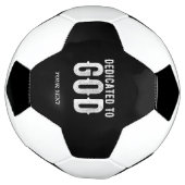 DEDICATED TO GOD COOL  WHITE TEKST VOETBAL (Gedraaid)
