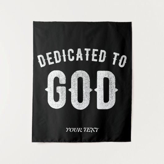 DEDICATED TO GOD COOL WHITE TEKST WANDKLEED (Voorkant)