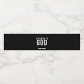 DEDICATED TO GOD COOL  WHITE TEKST WATERFLES ETIKET (Enkel label)