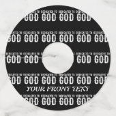 DEDICATED TO GOD COOL  WHITE TEKST WIJNGLASLABEL (Voorkant)