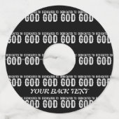 DEDICATED TO GOD COOL WHITE TEKST WIJNGLASLABEL (Achterkant)
