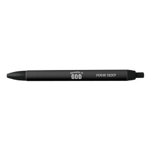 DEDICATED TO GOD  COOL WHITE TEKST ZWARTE INKT PEN