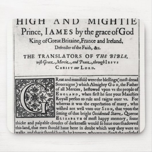 Dedicatiepagina in de Heilige Bijbel Muismat (Voorkant)