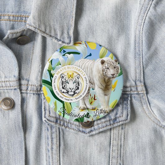 Dedication Brave Butterfly Project Personaliseren Ronde Button 4,0 Cm (In situ)