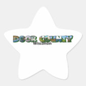 Dedoor County Wisconsin Big Letter Ster Sticker (Voorkant)