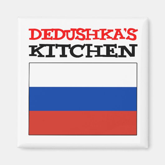 Dedushka's Russische keukenvlag Magneet (Voorkant)