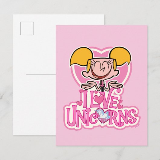 Dee Dee - I Love Unicorns Briefkaart (Voorkant / Achterkant)