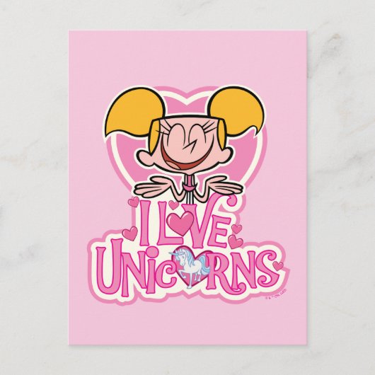 Dee Dee - I Love Unicorns Briefkaart (Voorkant)