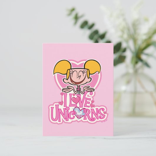 Dee Dee - I Love Unicorns Briefkaart (Staand voorkant)