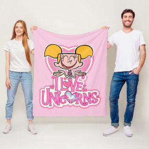 Dee Dee - I Love Unicorns Fleece Deken