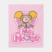 Dee Dee - I Love Unicorns Fleece Deken (Voorkant)