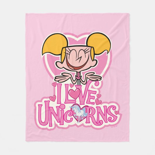 Dee Dee - I Love Unicorns Fleece Deken (Voorkant)