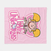Dee Dee - I Love Unicorns Fleece Deken (Voorkant (Horizontaal))