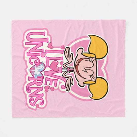 Dee Dee - I Love Unicorns Fleece Deken (Voorkant (Horizontaal))