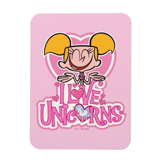 Dee Dee - I Love Unicorns Magneet (Verticaal)