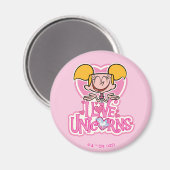 Dee Dee - I Love Unicorns Magneet (Voorkant / Achterkant)
