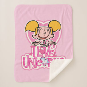 Dee Dee - I Love Unicorns Sherpa Deken