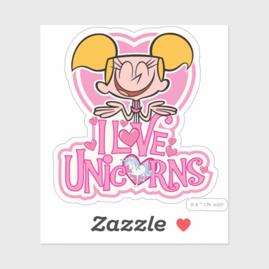 Dee Dee - I Love Unicorns Sticker (Vel)