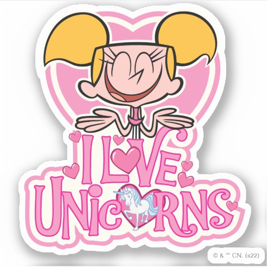 Dee Dee - I Love Unicorns Sticker (Voorkant)