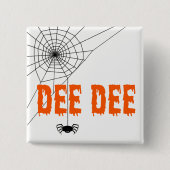 Dee Dee Oranje Driving Font Spider Web Button (Voorkant)