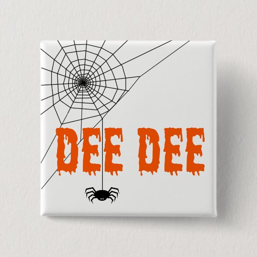 Dee Dee Oranje Driving Font Spider Web Button (Voorkant)