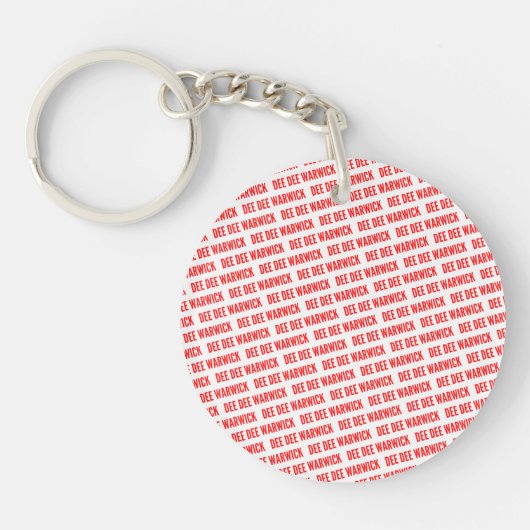Dee Dee Warwick Red Round AcrylSleutelhanger Sleutelhanger (Voorkant)