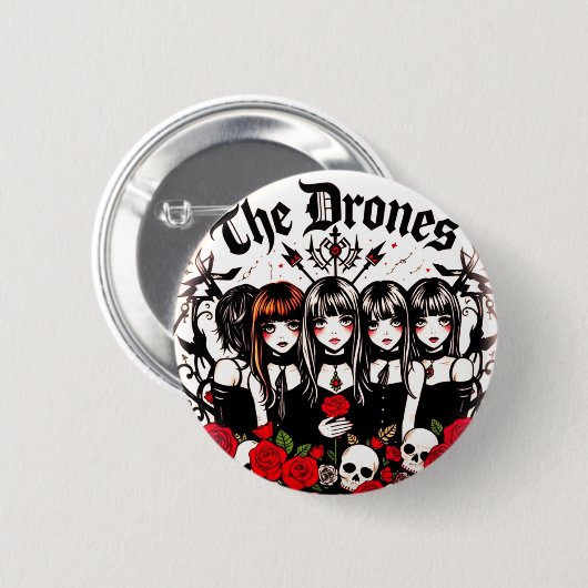 DEE DRONES Donker Ronde Button 5,7 Cm (Voorkant /achterkant)