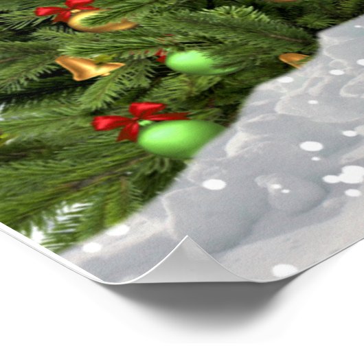 Dee in Forest met kerstboomvakantie Poster (Hoek)