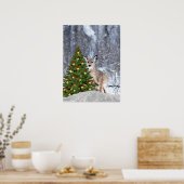 Dee in Forest met kerstboomvakantie Poster (Keuken)