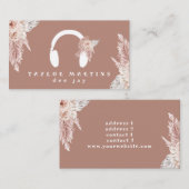 Dee Jay Boho Bloemen Bruine achtergrond Visitekaartje (Voorkant / Achterkant)