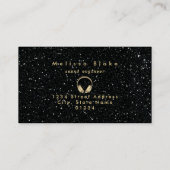 Dee Jay Faux Black Glitter Visitekaartje (Achterkant)