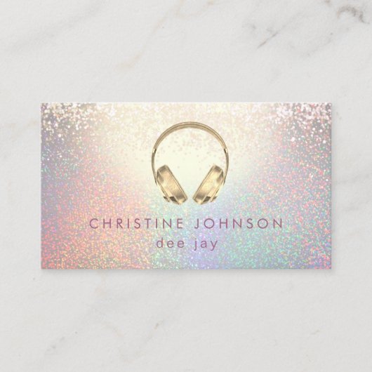 Dee Jay Faux Kleurrijke glitter Effect Visitekaartje (Voorkant)
