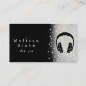 Dee Jay Silver Shade Faux glitter Visitekaartje (Voorkant)