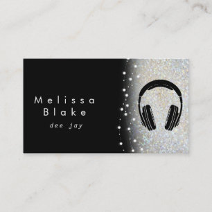 Dee Jay Silver Shade Faux glitter Visitekaartje