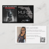 Dee Paranormal Horizontal Business Card with Photo Visitekaartje (Voorkant / Achterkant)