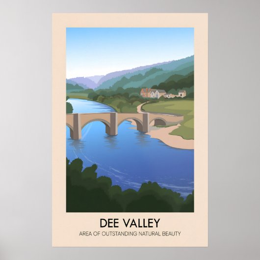 Dee Valley AONB Travel Poster (Voorkant)