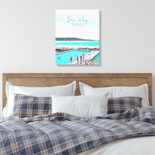 Dee Waarom het strand van Sydney in de noordelijke Canvas Afdruk (Insitu (Slaapkamer))