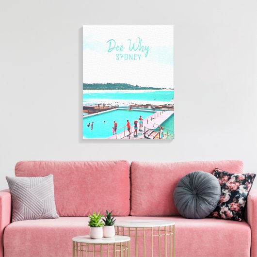 Dee Waarom het strand van Sydney in de noordelijke Canvas Afdruk (Insitu (Woonkamer))