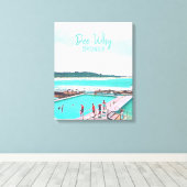 Dee Waarom het strand van Sydney in de noordelijke Canvas Afdruk (Insitu (Houten vloer))