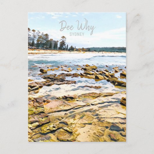 Dee Waarom retro van Sydney Northern Beaches Briefkaart (Voorkant)