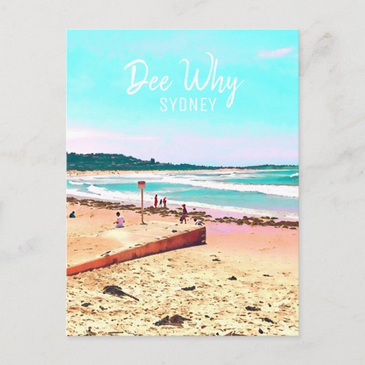 Dee Waarom retro van Sydney Northern Beaches Briefkaart (Voorkant)