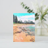 Dee Waarom retro van Sydney Northern Beaches Briefkaart (Staand voorkant)