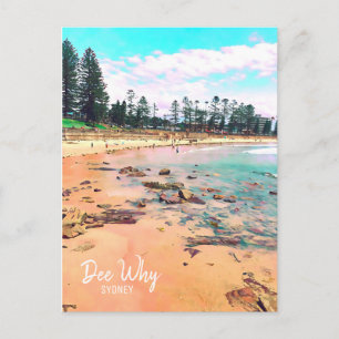 Dee Waarom retro van Sydney Northern Beaches Briefkaart