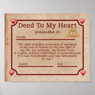 Deed aan mijn hart - Romantische cadeau voor Valen Poster