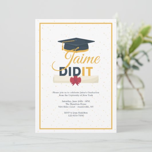 Deed het Uitnodiging van de Partij van de Graduati (Staand voorkant)